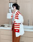 Fashion Black And White Stripes Striped Knitted Lace-up Shawl