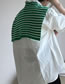 Fashion Green Knitted Striped Fake Collar