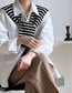 Fashion Black Knitted Striped Fake Collar