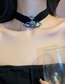 Fashion Necklace - Black Fabric Diamond Cross Saturn Necklace
