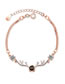Fashion Rose Gold Bronze Diamond Projected Antler Chain Bracelet