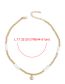 Fashion Pink Geometric Gold Beaded Pearl Beaded Round Diamond Necklace
