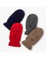 Fashion Three Holes Orange Solid Color Light Board Three-hole Knitted Ear Protection Beanie