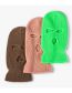 Fashion Three-hole Fluorescent Green Solid Color Light Board Three-hole Knitted Ear Protection Beanie