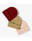 Fashion Bright Red Solid Knit Rollover Hat