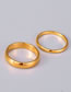 Fashion Gold-2mm Titanium Steel Gold Plated Cabochon Ring
