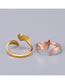 Fashion Rose Gold-c Logo End Ring Titanium Steel Gold Plated Fox Ring