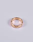 Fashion Rose Gold Titanium Diamond Staggered Ring