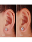 Fashion Rose Gold 8mm Alloy Inlaid Round Zirconium Ear Clips（a pair）