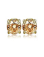 Fashion Gold 8mm Alloy Inlaid Round Zirconium Ear Clips（a pair）