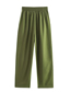 Fashion Green Solid Color Lace-up Trousers