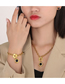 Fashion Gold-red Titanium Round Diamond Necklace Bracelet Stud Earrings Set