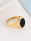 Fashion Gold Titanium Steel Geometric Round Ring