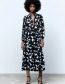 Fashion Black Polyester Print Dress
