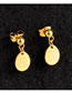 Fashion Gold Titanium Letter Oval Earrings
