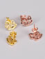 Fashion Rose Gold Titanium Gold Plated Hollow Pony Stud Earrings