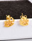 Fashion Gold Titanium Gold Plated Hollow Pony Stud Earrings