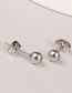 Fashion 5mm Silver Titanium Steel Geometric Beanie Ball Stud Earrings