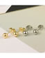 Fashion 5mm Gold Titanium Steel Geometric Beanie Ball Stud Earrings