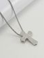 Fashion Steel Color Stainless Steel Diamond Cross Necklace