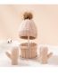Fashion Khaki Three Piece Set Knitted Wool Ball Hooded Hat Scarf All-inclusive Gloves Set
