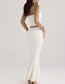 Fashion White Sleeveless Cutout Fishbone Fishtail Dress