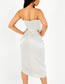 Fashion Creamy-white Satin Slit Open Back Dress