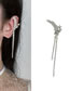 Fashion Silver Alloy Diamond Star Tassel Ear Clip