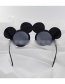 Fashion Black Mickey Flip No Bow Glasses Plastic Mickey Sunglasses