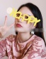 Fashion Yellow Happy Sun Flower Abs Alphabet Sunglasses