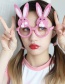 Fashion Long Ears Gold Pink Rabbit Without Lenses Abs Long Ear Gold Pink Rabbit Sunglasses