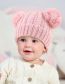 Fashion Pink Knitted Double Ball Hat