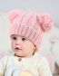 Fashion White Knitted Double Ball Hat