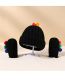 Fashion Black Acrylic Wool Knitted Cartoon Dinosaur Pullover Hat All-inclusive Gloves Set