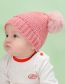 Fashion Pink Knitted Double Ball Hat
