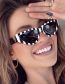 Fashion Black And White Stripes Striped V Triangle Cat Eye Sunglasses