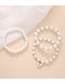 Fashion White Geometric Pearl Beaded Butterfly Bracelet Set