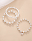 Fashion White Geometric Pearl Beaded Butterfly Bracelet Set