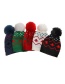 Fashion Red Acrylic Christmas Knit Pom Pom Hat（for children)