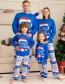 Fashion Children's Picture Color Christmas Print Crew Neck Long Sleeve Top Trousers Set