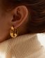 Fashion Gold Titanium Steel Wave C-shaped Earrings