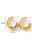 Fashion Gold Titanium Steel Wave C-shaped Earrings