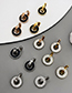 Fashion Gold-black Titanium Diamond Geometric Hoop Earrings