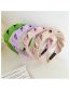 Fashion Pink Solid Color Wavy Pleated Wide-brimmed Headband