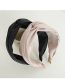 Fashion Beige Solid Color Wide-brimmed Cross Headband