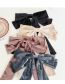 Fashion Brown Solid Color Velvet Ribbon Bow Hair Clip