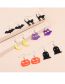Fashion Color Acrylic Moon Bat Black Cat Owl Pumpkin Earrings Set