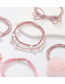 Fashion Pink Fabric Hair Ball Bow Hair Rope Set