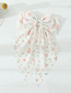 Fashion Pink Floral Double Bow Hair Clip