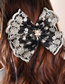 Fashion Black-2 Lace Flower Embroidered Bow Hair Clip